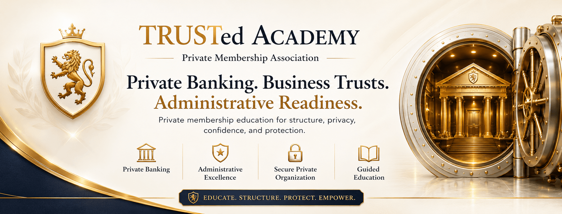 TRUSTed Academy private membership association brand banner