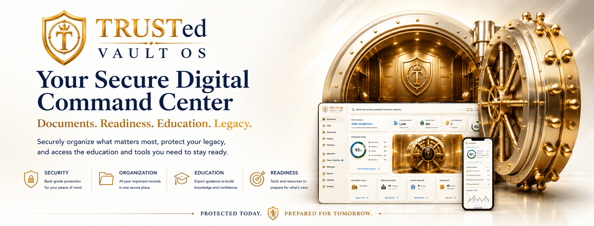TRUSTed Vault OS secure digital command center brand banner